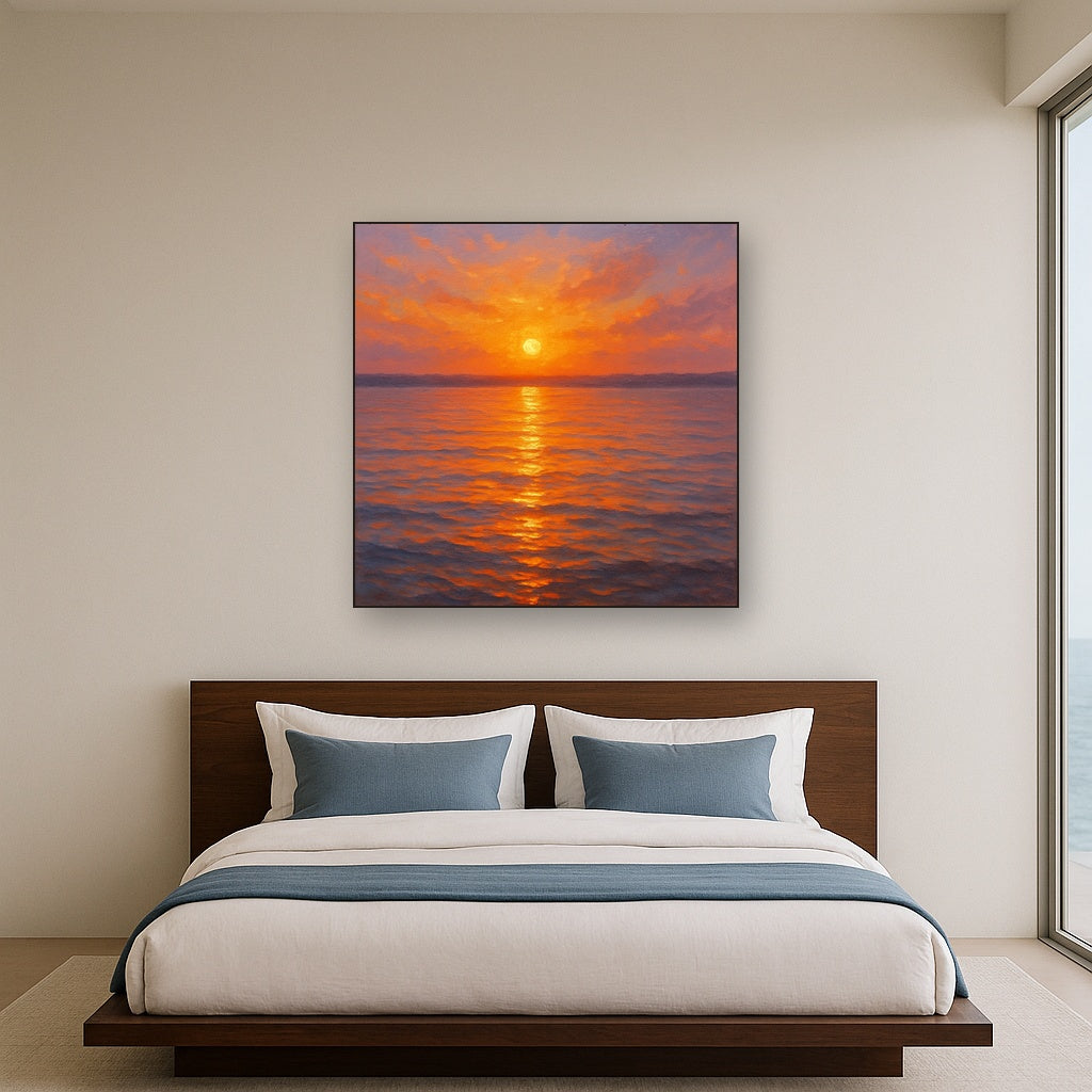 Sunset Glow on Warm Tidal Basin Waters No. 6 Fine Art Oil Painting - View 3