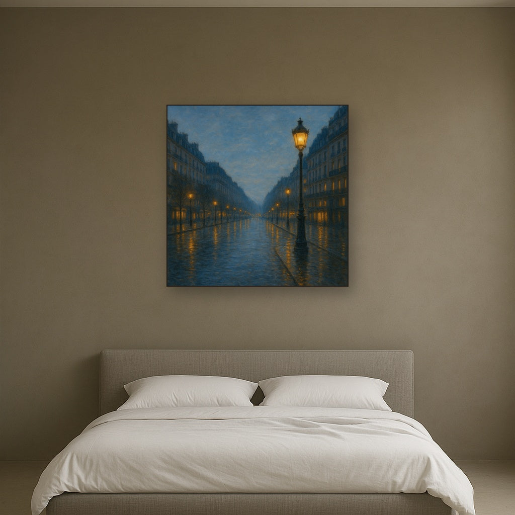 Rainy Parisian Boulevard at Twilight No. 15 Oil Painting - View 3