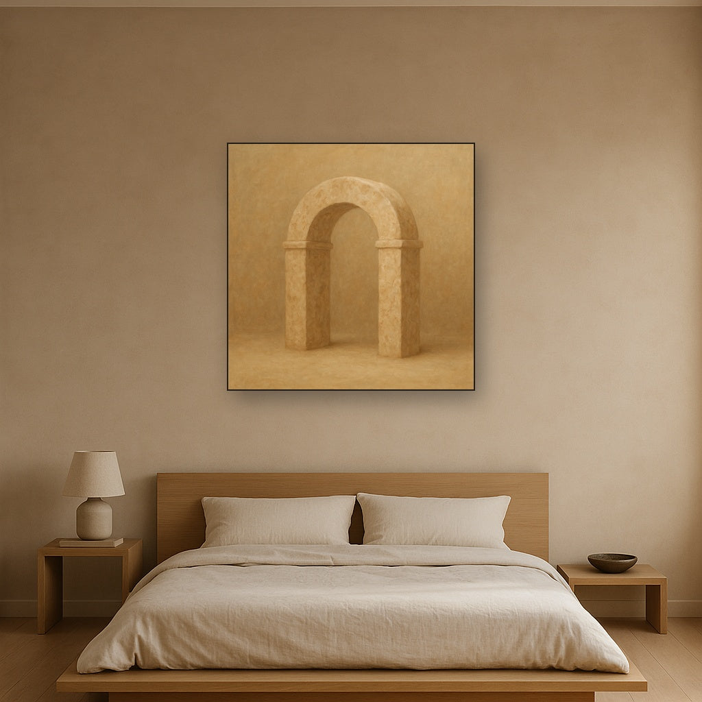 Travertine Stone Arch & Earth Tones No. 10 Oil Painting - View 3