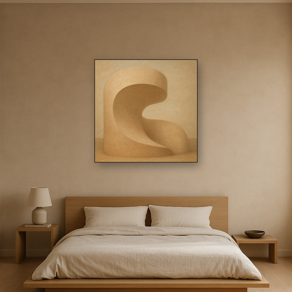 Soft Architectural Curve in Desert Bone No. 22 Oil Painting - View 3