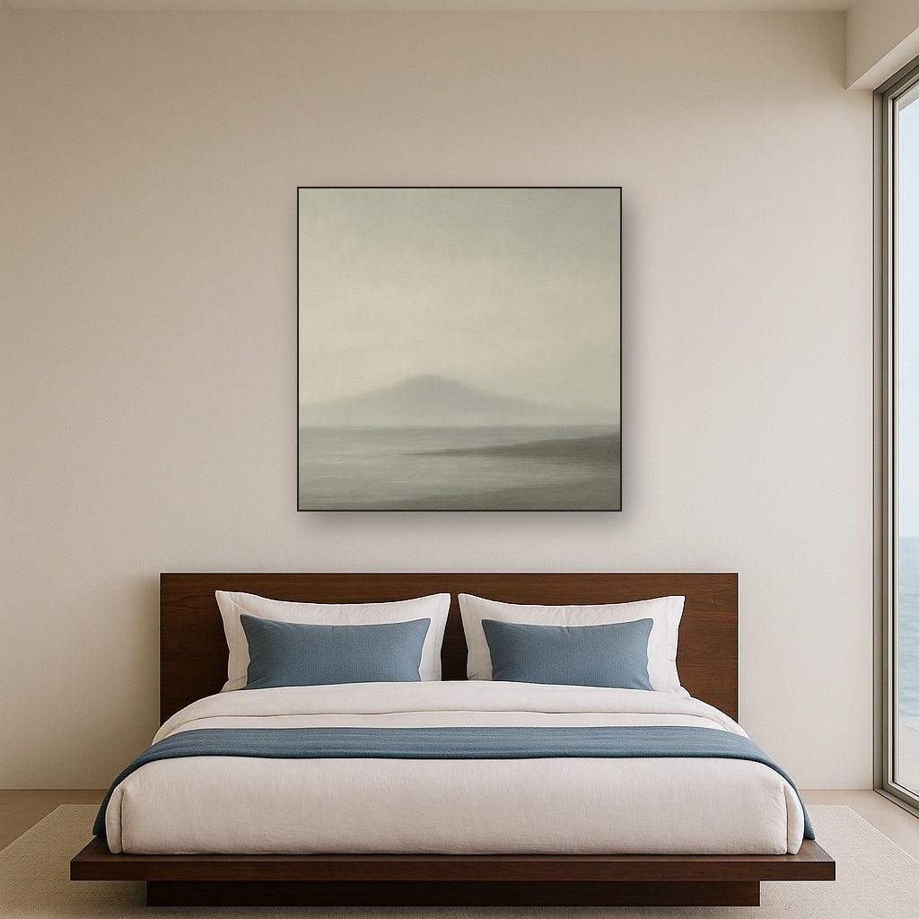 Misty Fjord & Low Clouds No. 7 - Modern Fine Art Oil Painting - View 3