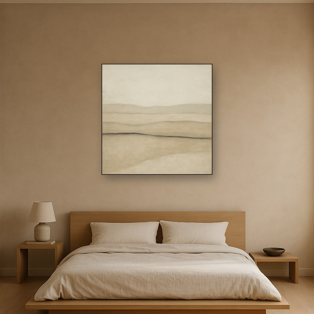 Raw Limestone Horizon & Washed Linen No. 26 Oil Painting - View 3