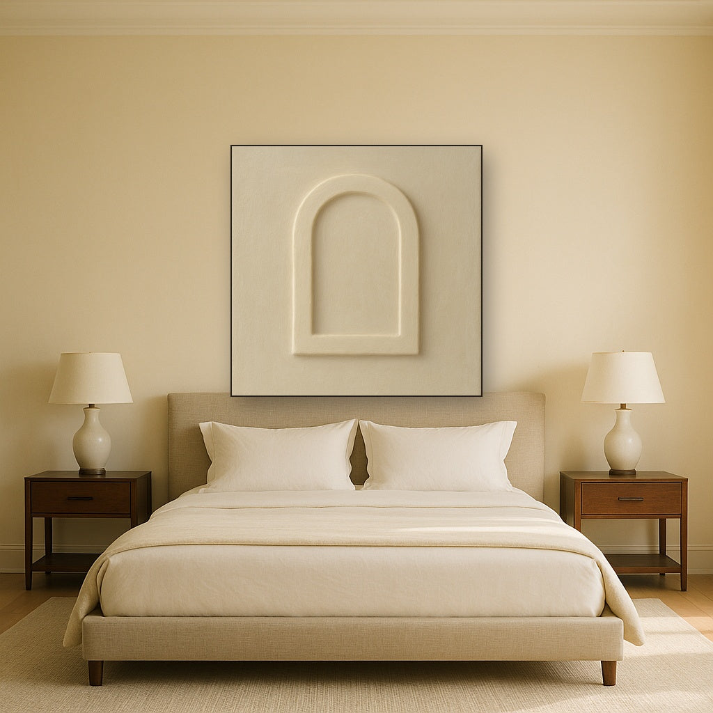 Textured Monolithic Plaster Arch No. 9 - Modern Fine Art Oil Painting - View 3