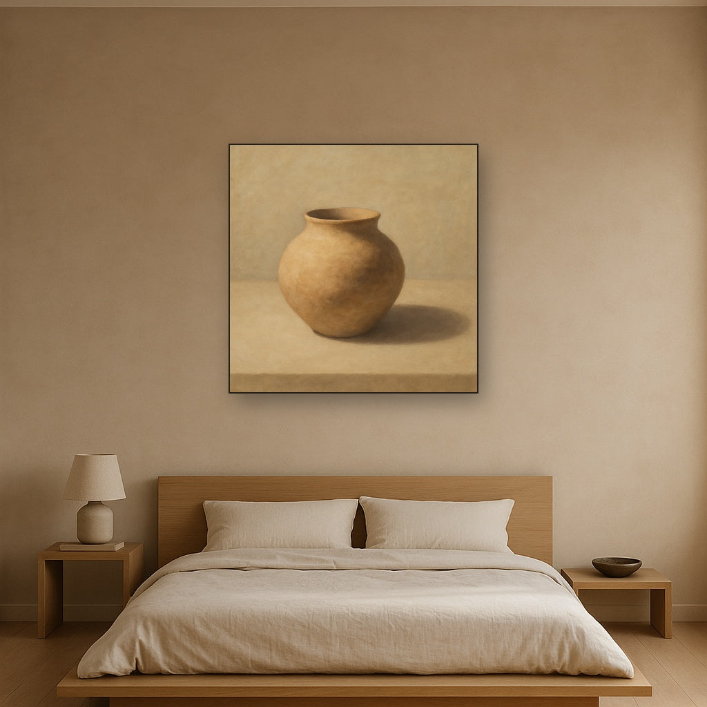 Organic Clay Vessel & Solitary Shadow No. 6 Oil Painting - View 3