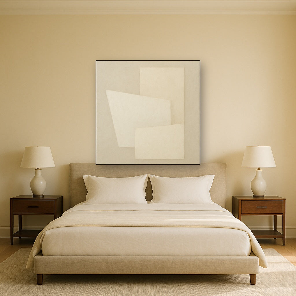 Architectural Stucco Geometry No. 3 - Modern Fine Art Oil Painting - View 3