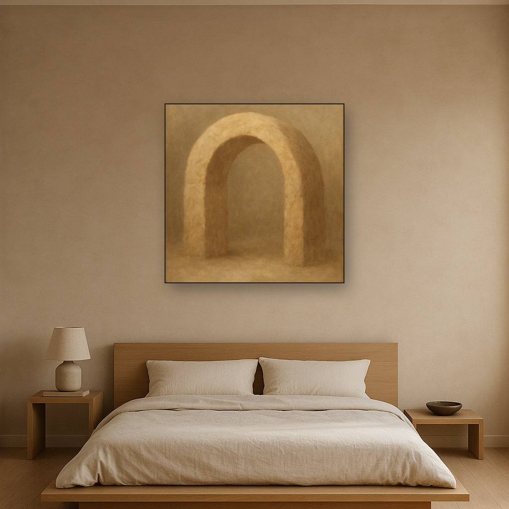 Travertine Stone Arch & Earth Tones No. 25 Oil Painting - View 3