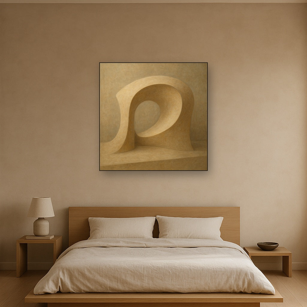 Soft Architectural Curve in Desert Bone No. 8 Oil Painting - View 3