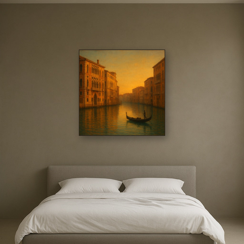 Venetian Canal Palaces at Golden Hour No. 30 Oil Painting - View 3