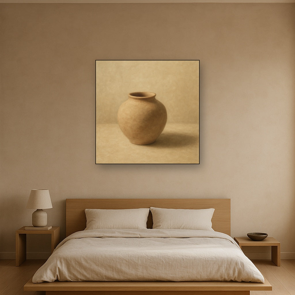 Organic Clay Vessel & Solitary Shadow No. 22 Oil Painting - View 3