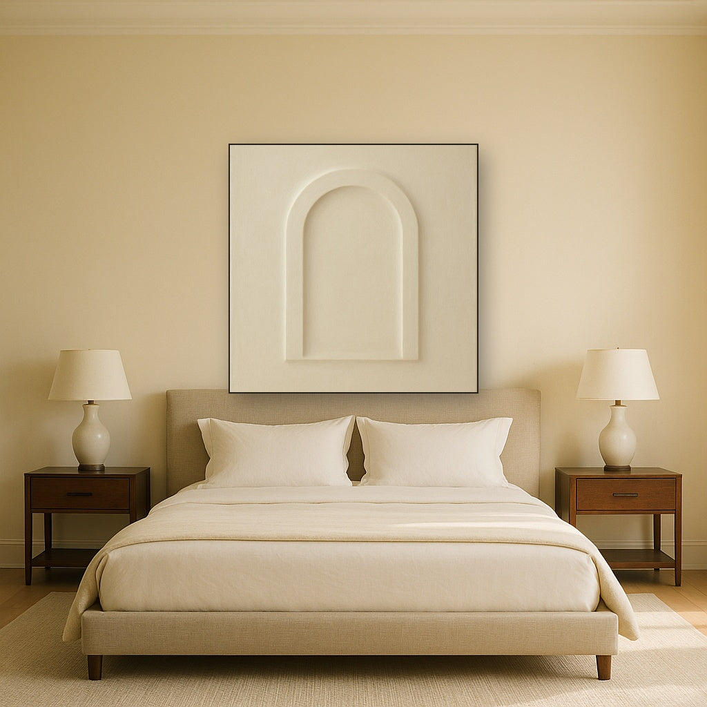 Textured Monolithic Plaster Arch No. 9 - Modern Fine Art Oil Painting - View 3