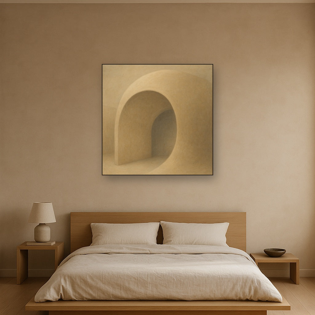 Soft Architectural Curve in Desert Bone No. 16 Oil Painting - View 3