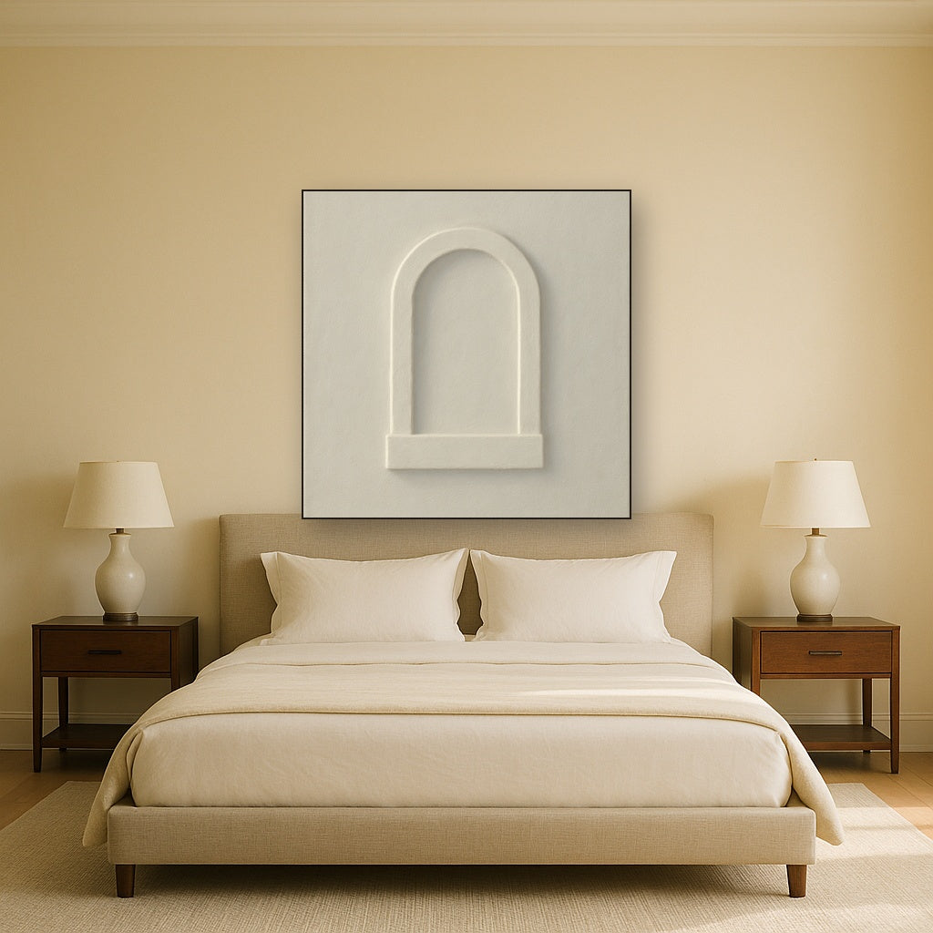Textured Monolithic Plaster Arch No. 9 - Modern Fine Art Oil Painting - View 3