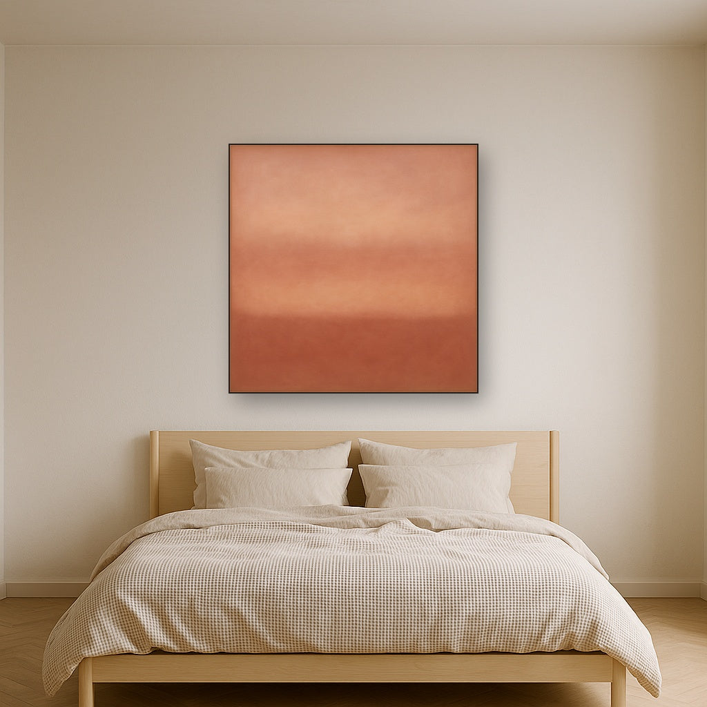 Blush Rose & Dusky Terracotta Ambient Glow Oil Painting - View 3