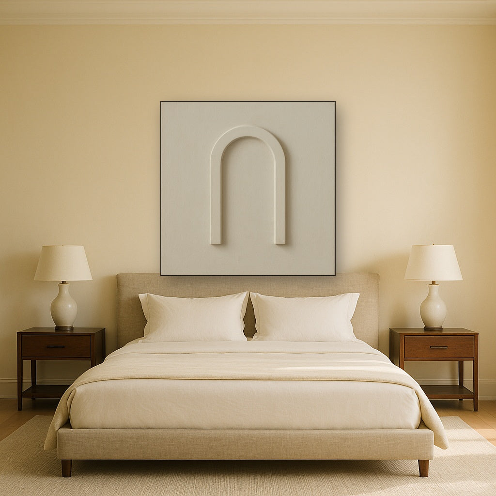Textured Monolithic Plaster Arch No. 9 - Modern Fine Art Oil Painting - View 3
