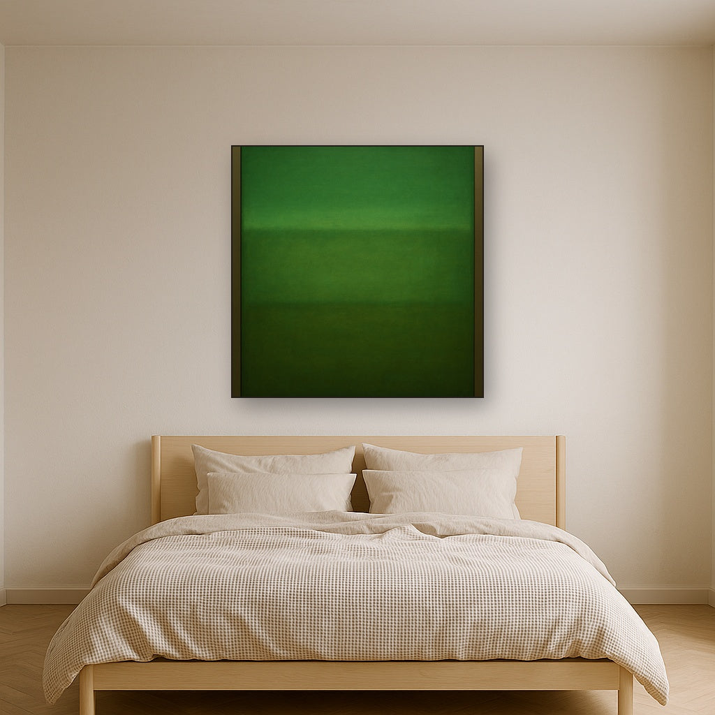 Forest Emerald & Deep Moss Contemplative Field No. 4 Oil Painting - View 3
