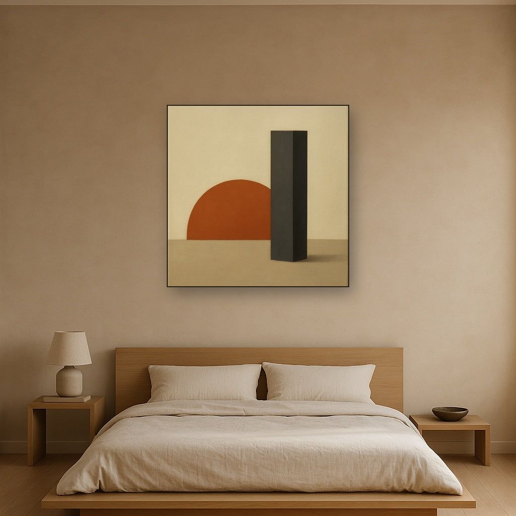 Semicircle Horizon & Minimalist Pillar No. 18 Oil Painting - View 3