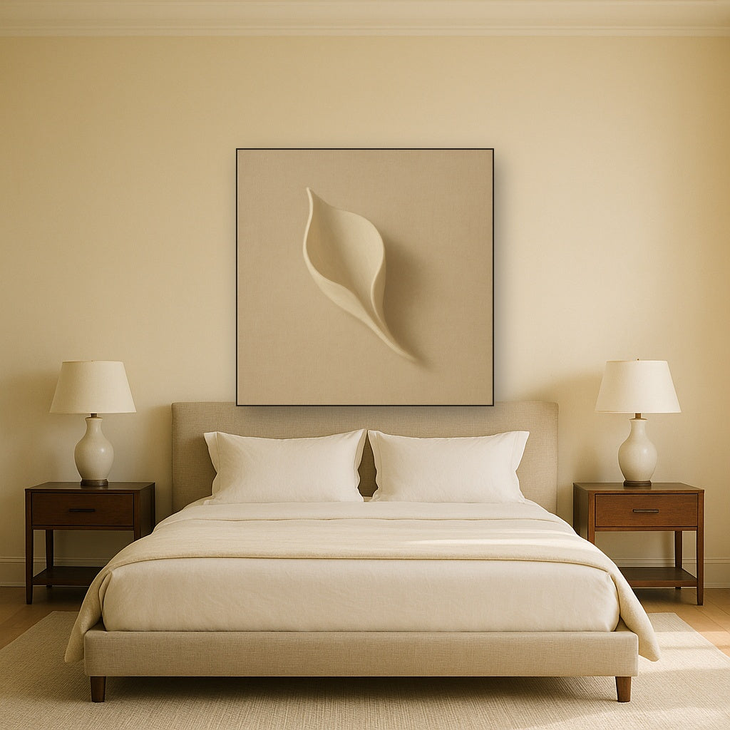 Sculpted Ivory Floral Contour No. 1 - Modern Fine Art Oil Painting - View 3