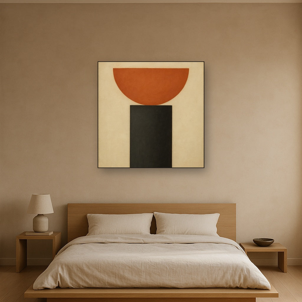Semicircle Horizon & Minimalist Pillar No. 16 Oil Painting - View 3