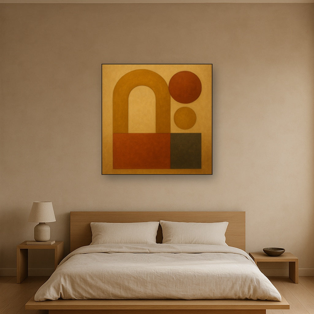 Arch & Circle Equilibrium in Warm Earth Tones No. 9 Oil Painting - View 3