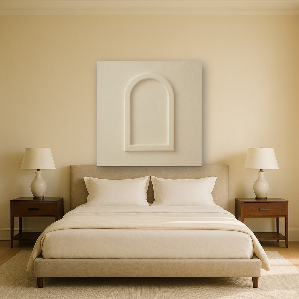 Textured Monolithic Plaster Arch No. 9 - Modern Fine Art Oil Painting - View 3