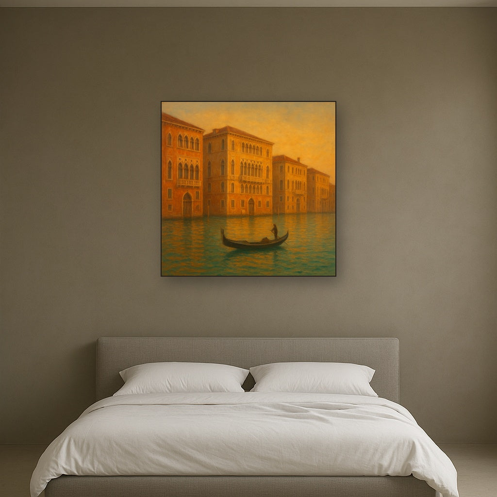 Venetian Canal Palaces at Golden Hour No. 7 Oil Painting - View 3