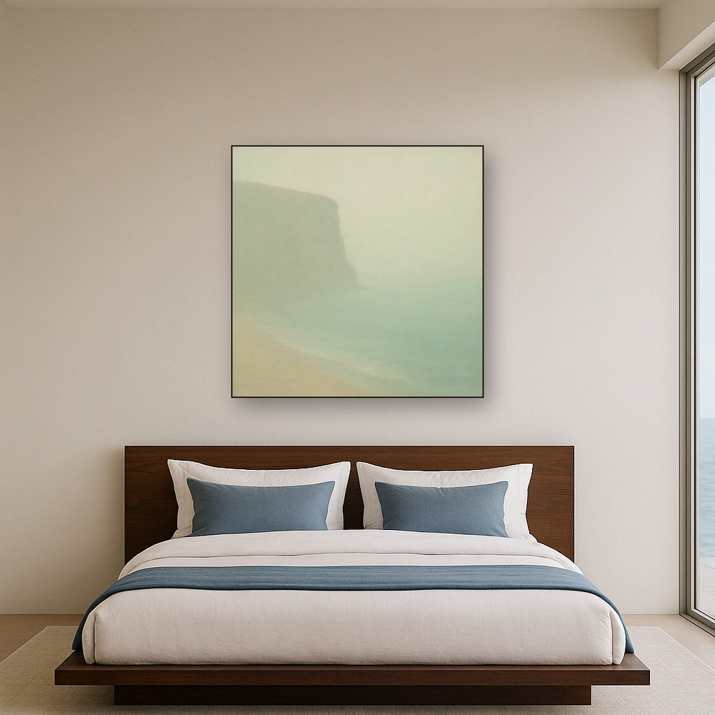 Solitary Headland in Fog No. 9 - Modern Fine Art Oil Painting - View 3