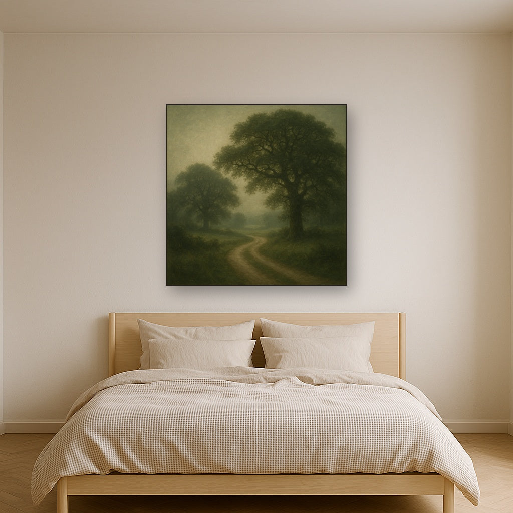 Misty English Countryside Lane No. 8 Oil Painting - View 3