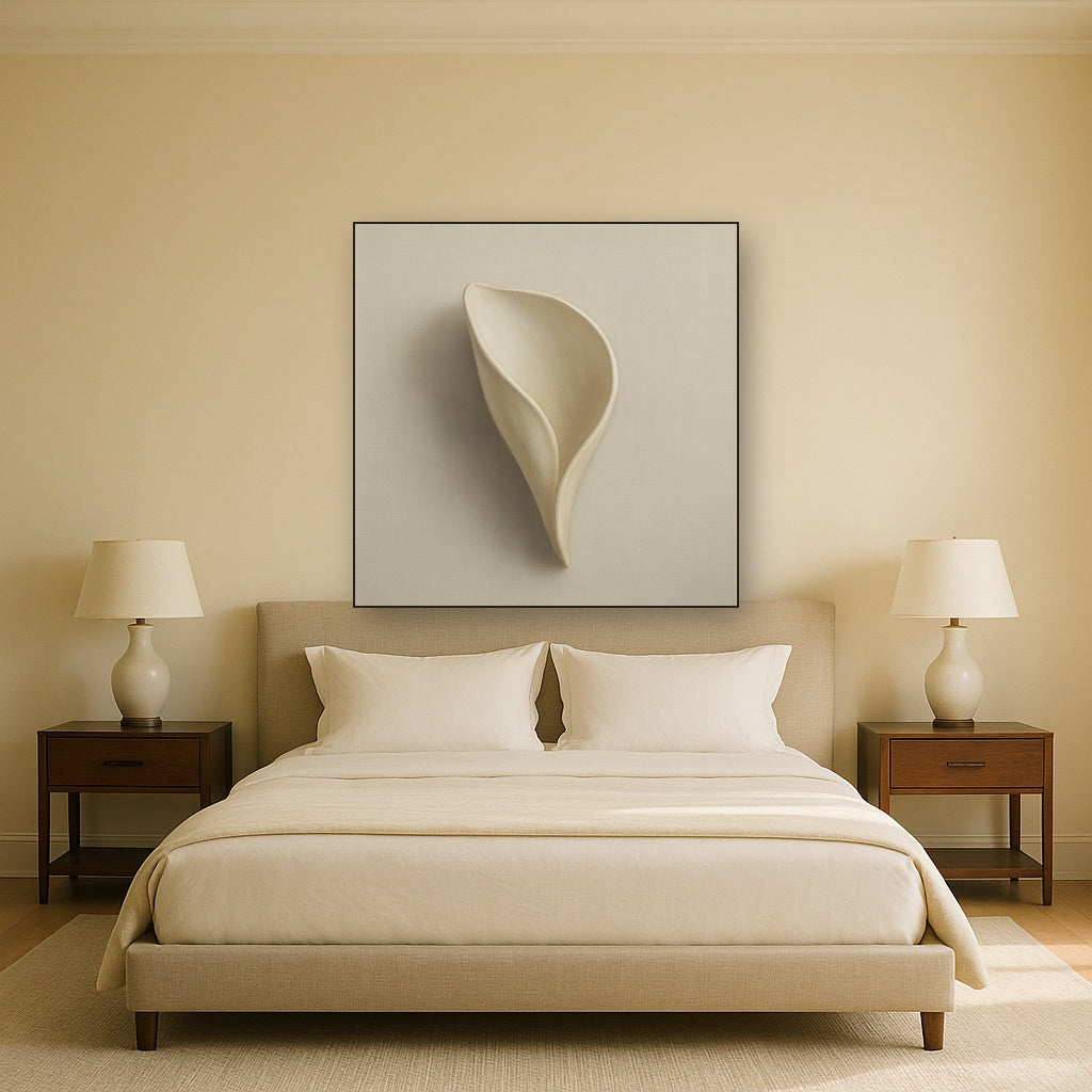Sculpted Ivory Floral Contour No. 1 - Modern Fine Art Oil Painting - View 3