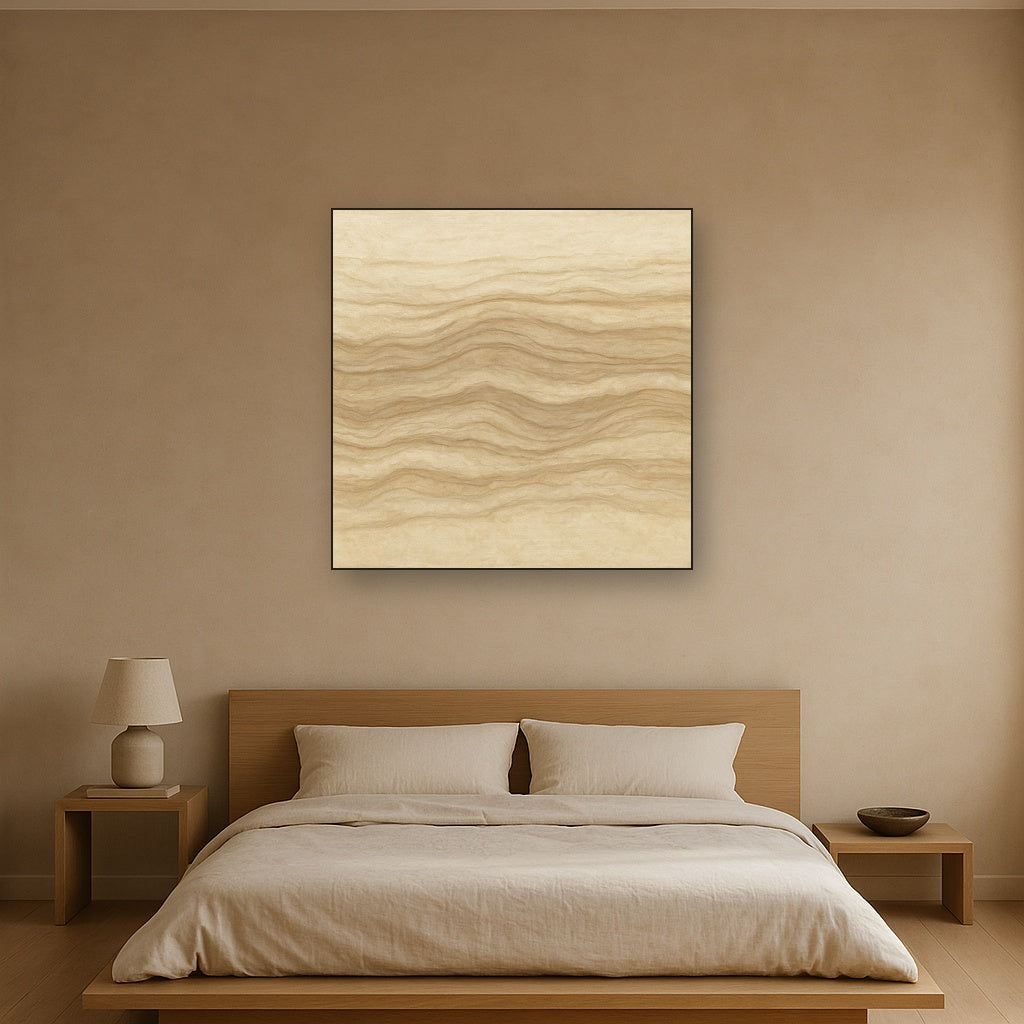 Weathered Mineral Sediments in Warm Ecru Oil Painting - View 3