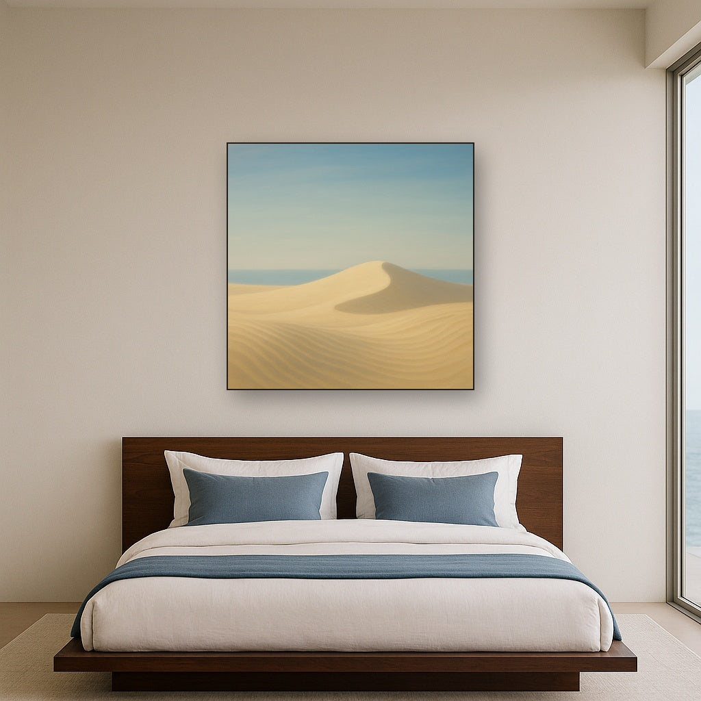 Minimalist Sand Dunes under Expansive Sky No. 4 Fine Art Oil Painting - View 3