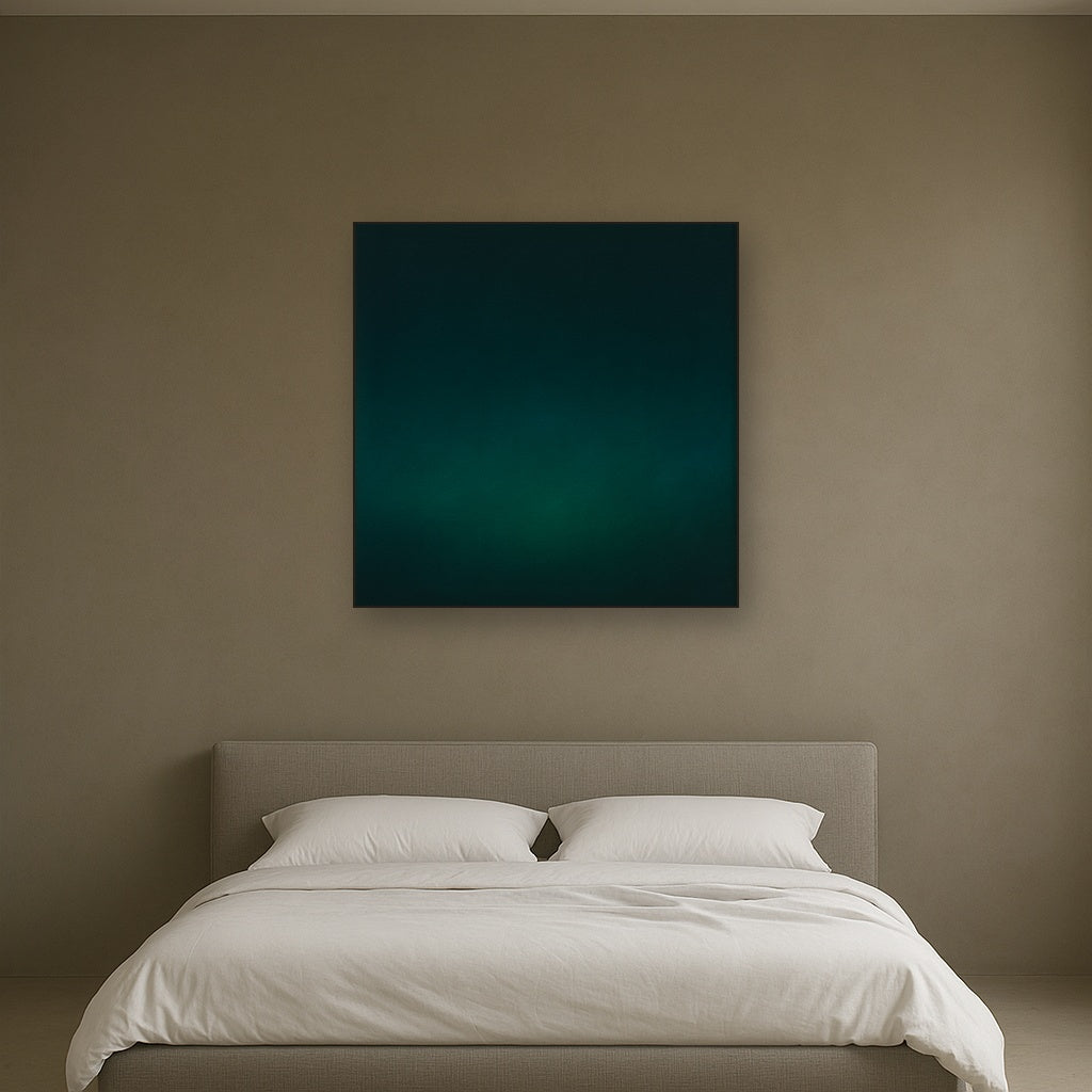 Midnight Teal & Deep Malachite Gradient No. 19 Oil Painting - View 3