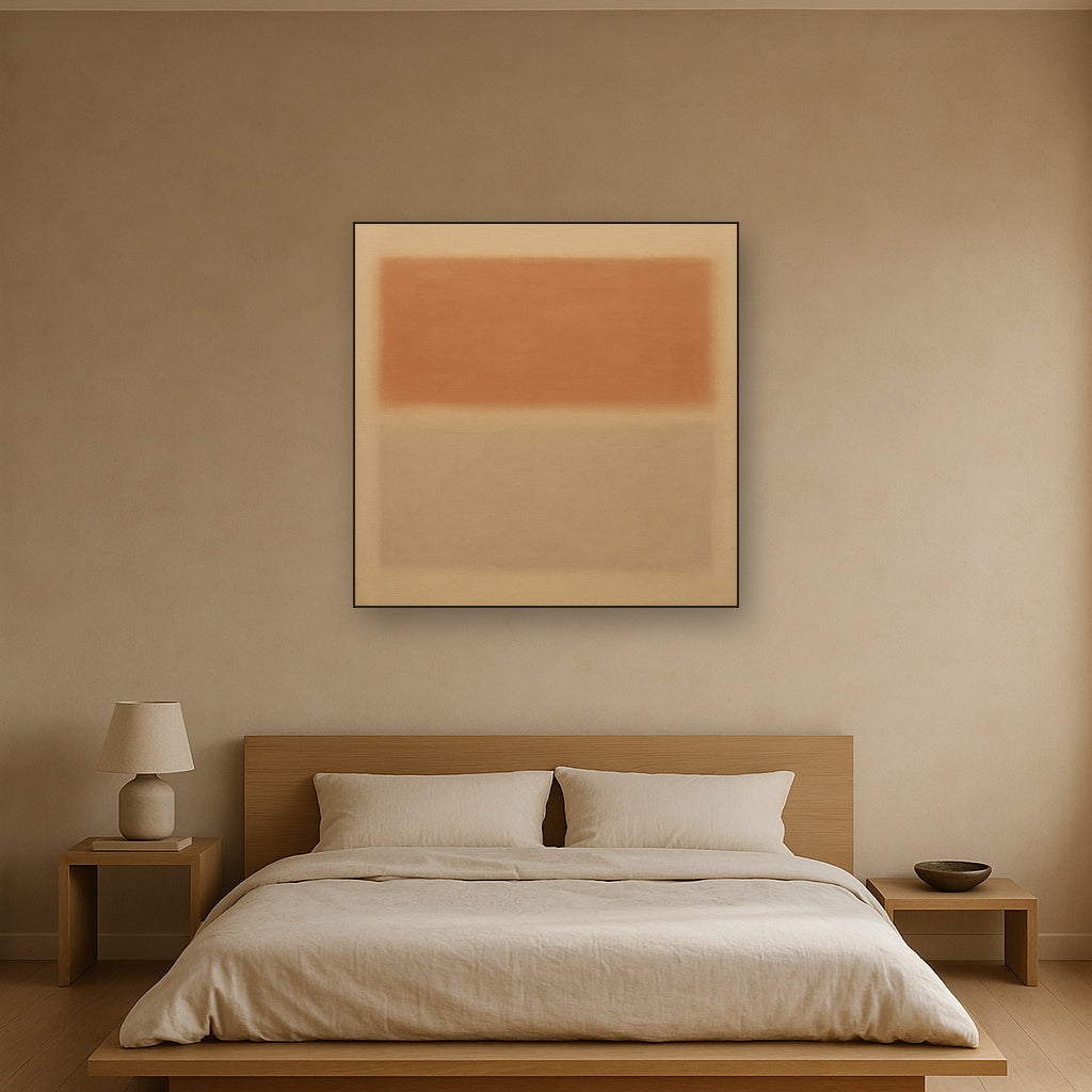 Terracotta & Greige Earth Bands No. 6 - Modern Fine Art Oil Painting - View 3