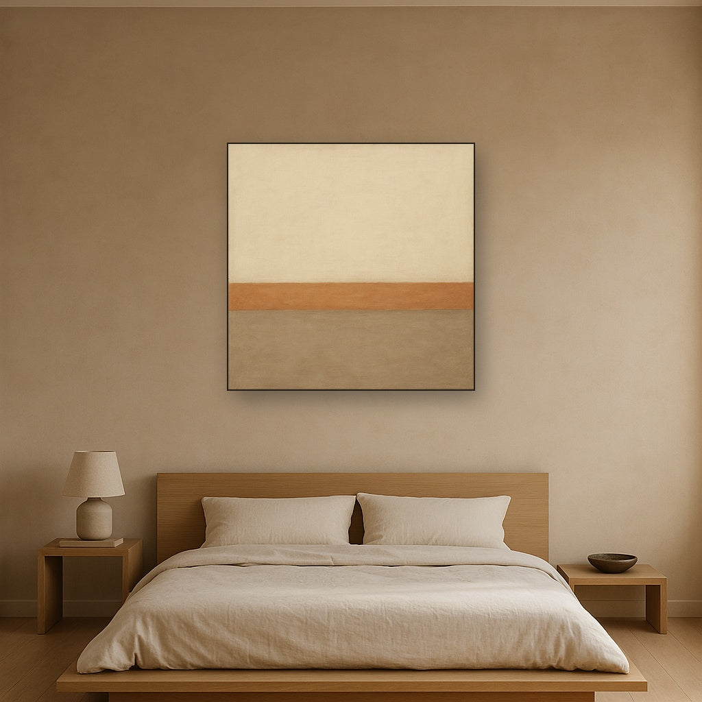 Aged Plaster & Sand Horizon No. 2 - Modern Fine Art Oil Painting - View 3