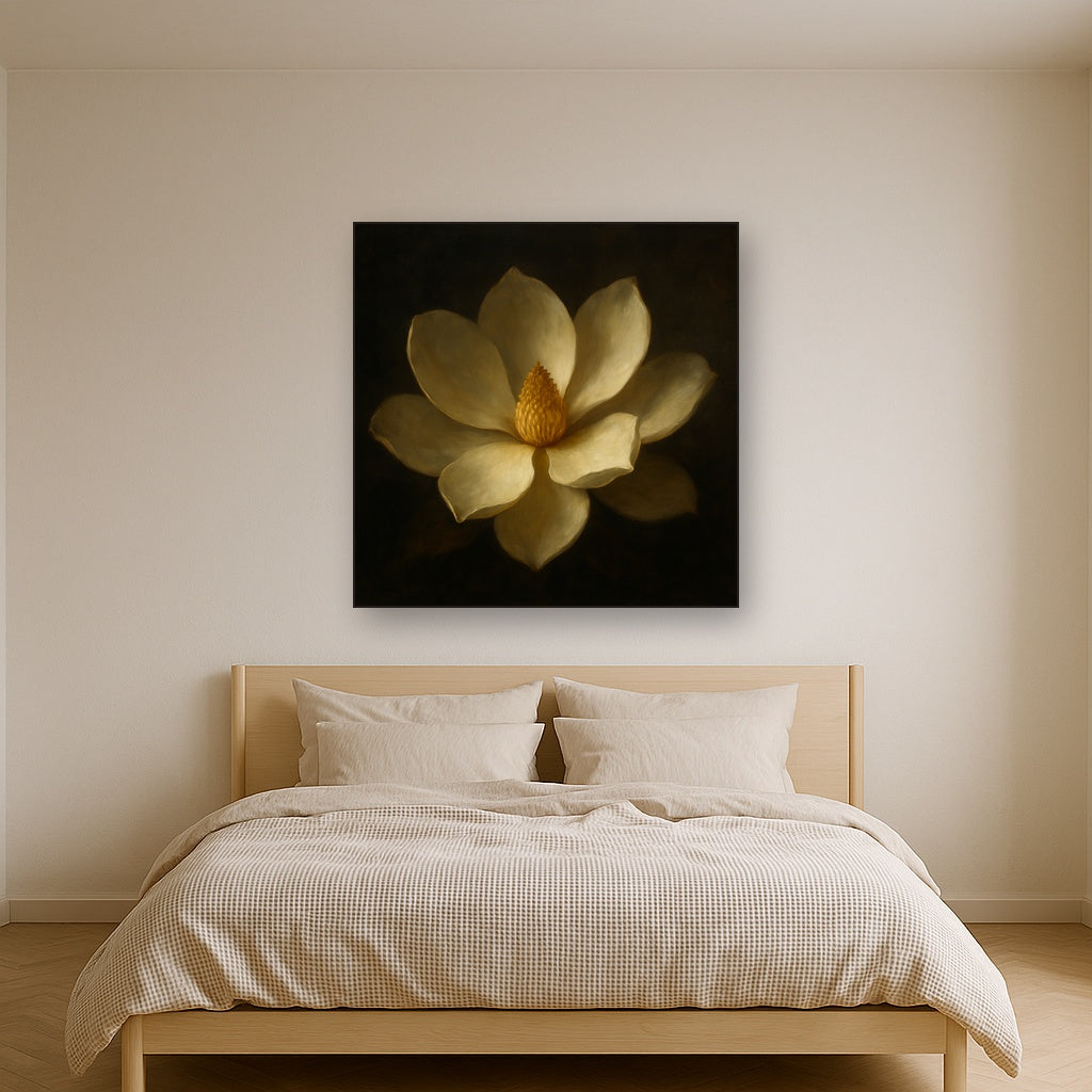 Magnolia Blossom in Quiet Chiaroscuro No. 13 Fine Art Oil Painting - View 3