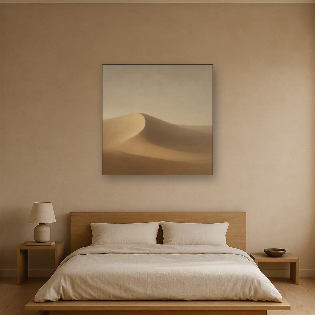 Muted Desert Dune Geometry No. 8 - Modern Fine Art Oil Painting - View 3