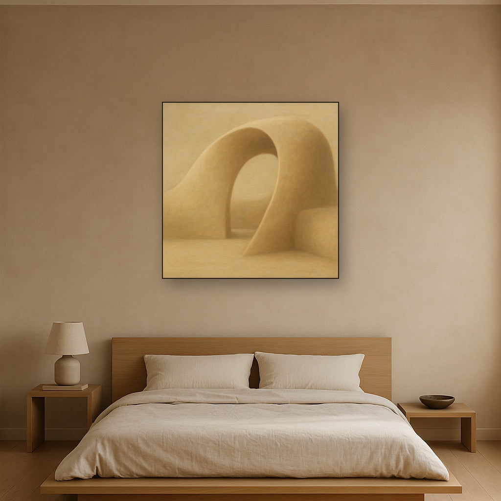 Soft Architectural Curve in Desert Bone No. 28 Oil Painting - View 3
