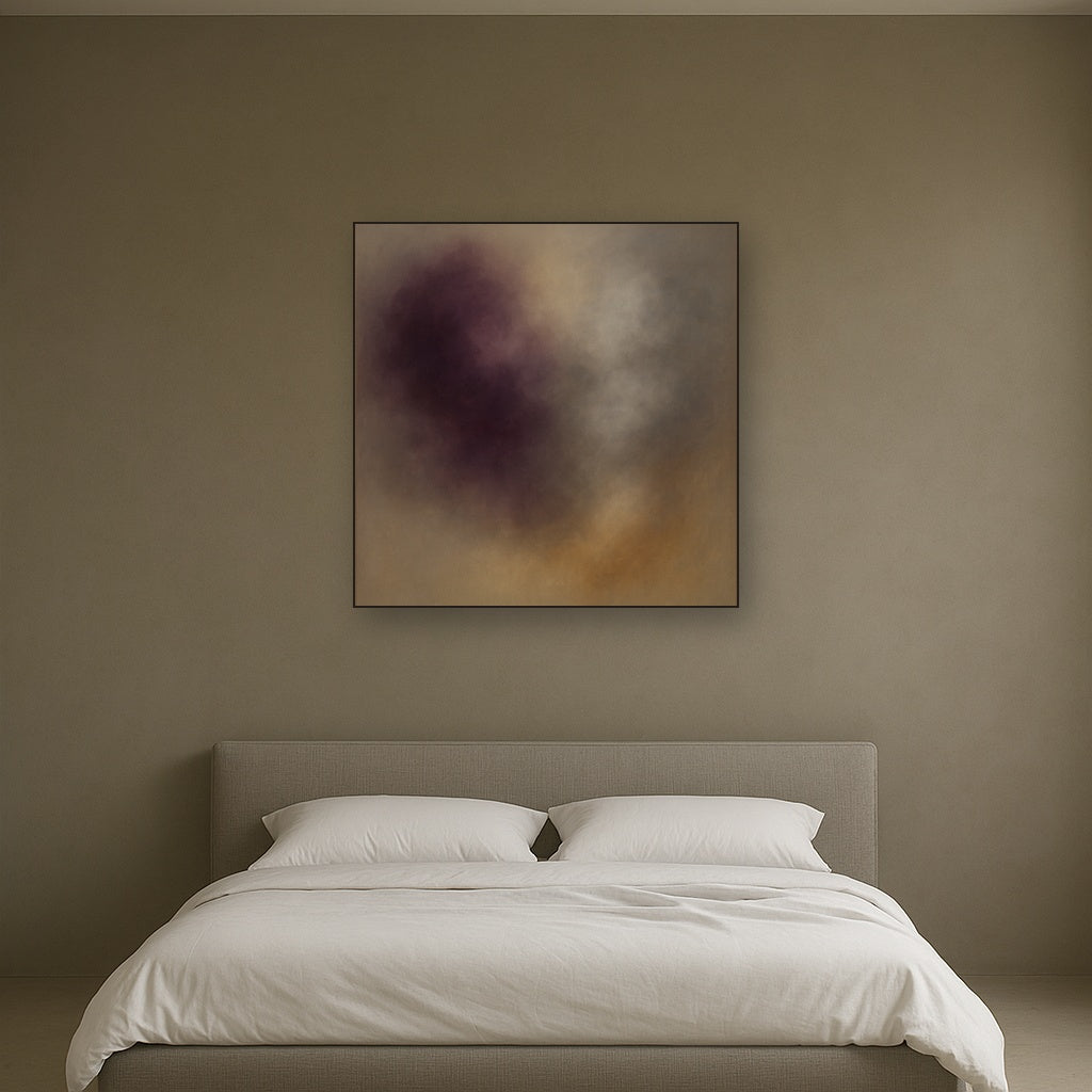 Gilded Plum & Soft Smoke Cloud Harmony No. 12 Oil Painting - View 3