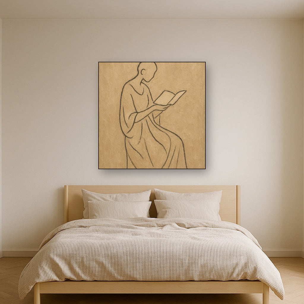 Minimalist Contemplative Silhouette Oil Painting - View 3