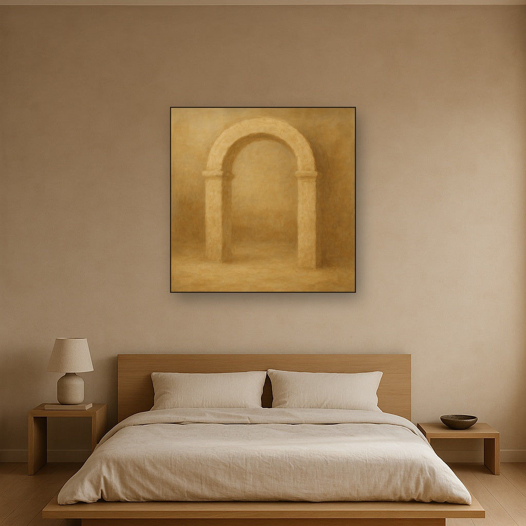 Travertine Stone Arch & Earth Tones No. 21 Oil Painting - View 3