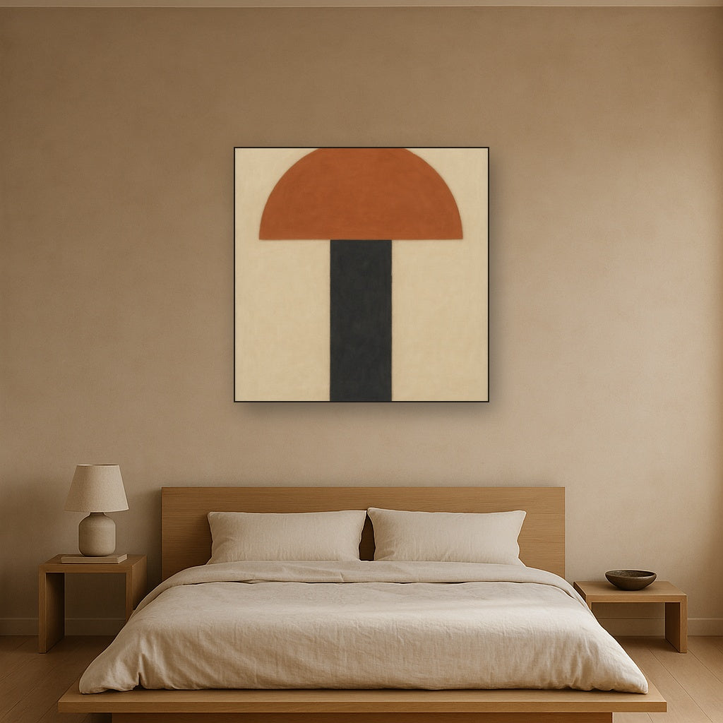 Semicircle Horizon & Minimalist Pillar No. 12 Oil Painting - View 3