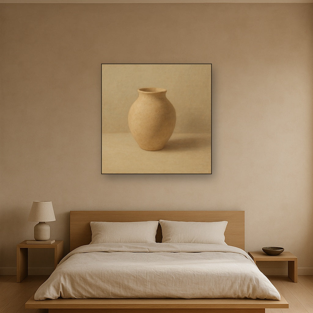 Organic Clay Vessel & Solitary Shadow No. 19 Oil Painting - View 3