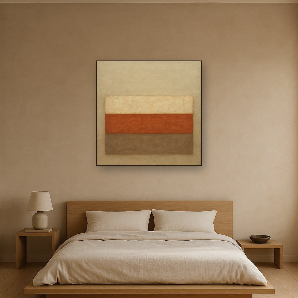 Aged Plaster & Sand Horizon No. 2 - Modern Fine Art Oil Painting - View 3