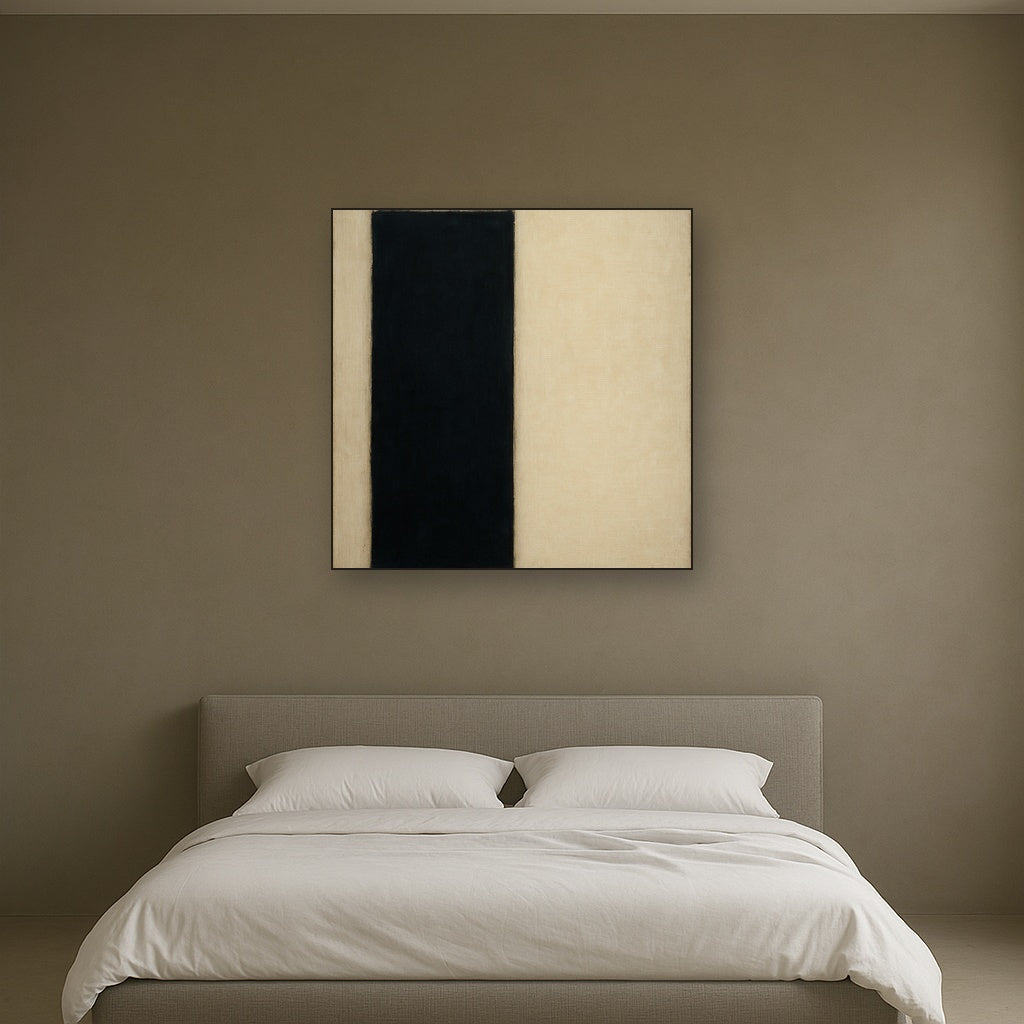 Deep Charcoal & Bone Monolith No. 1 - Modern Fine Art Oil Painting - View 3