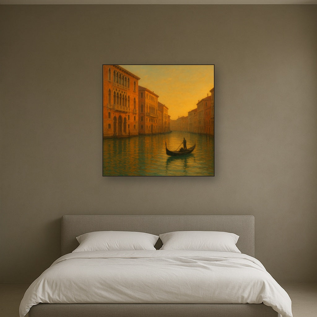 Venetian Canal Palaces at Golden Hour No. 15 Oil Painting - View 3