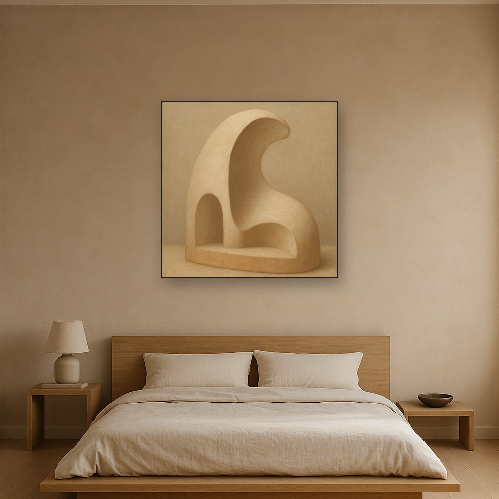 Soft Architectural Curve in Desert Bone No. 17 Oil Painting - View 3