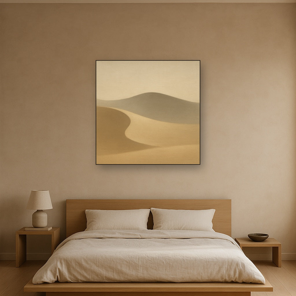 Muted Desert Dune Geometry No. 8 - Modern Fine Art Oil Painting - View 3