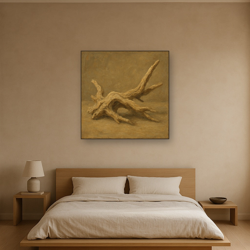 Sun-Bleached Driftwood Study Wabi-Sabi Oil Painting - View 3