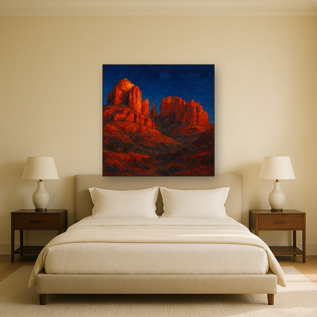 Sedona Red Rock Canyon Landscape Oil Painting - View 3