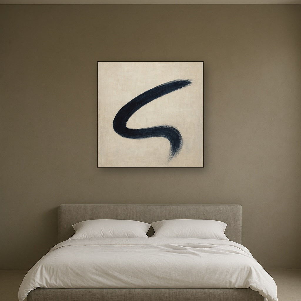 Monochrome Brushstroke Void No. 5 - Modern Fine Art Oil Painting - View 3
