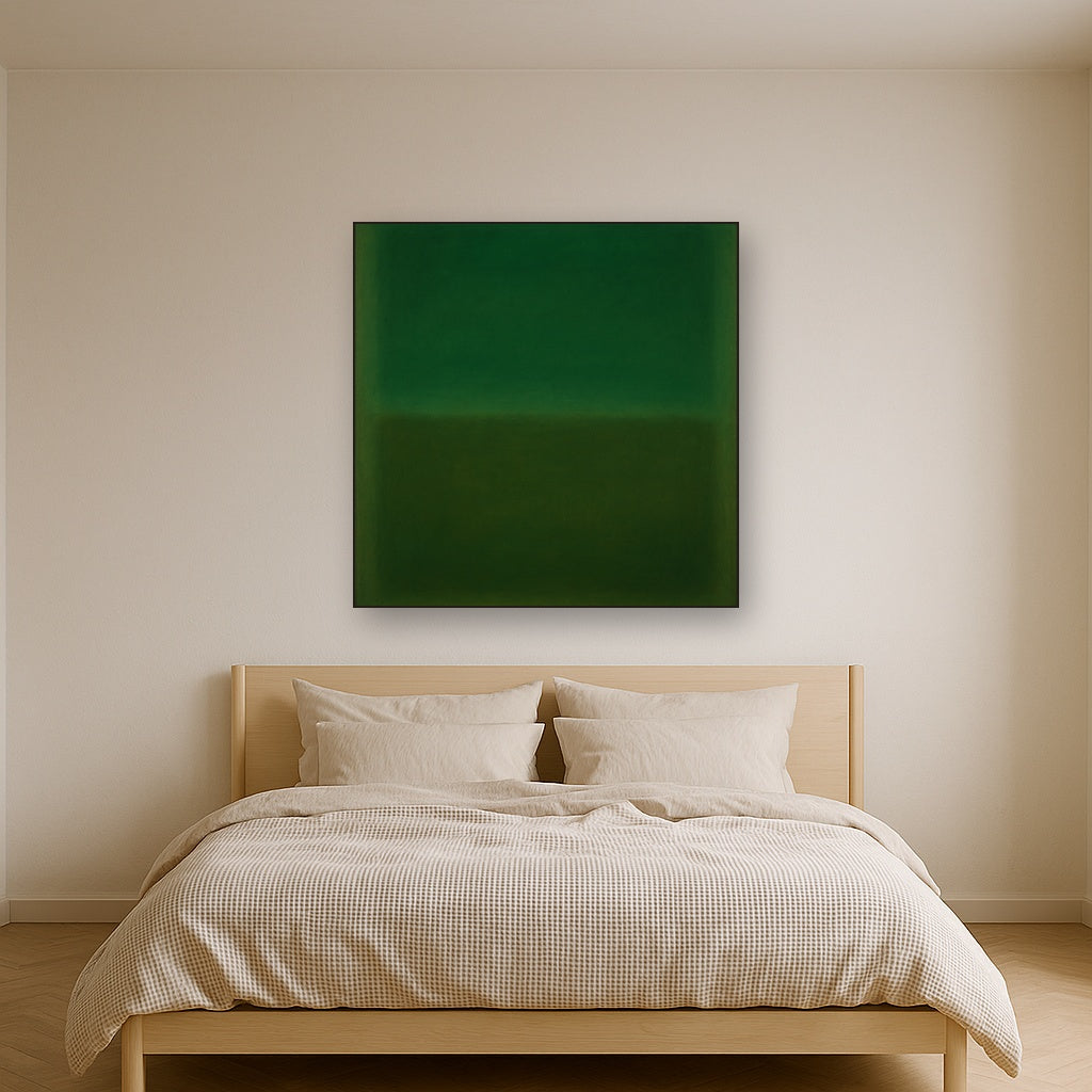 Forest Emerald & Deep Moss Contemplative Field No. 16 Oil Painting - View 3